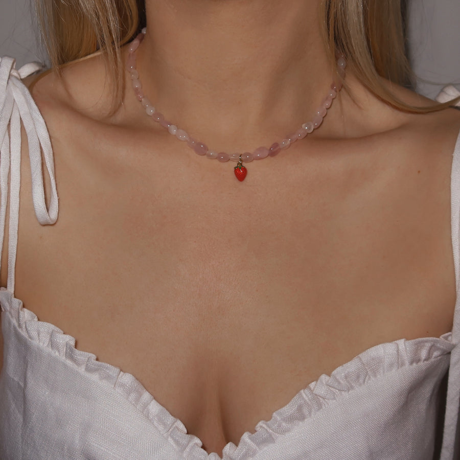 Strawberry soirée necklace