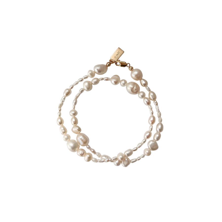 Mixed pearl wrap bracelet