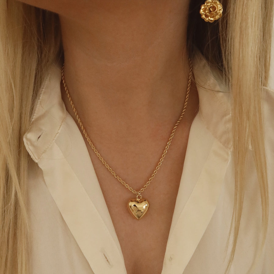 Puffy Heart Necklace - LEILA