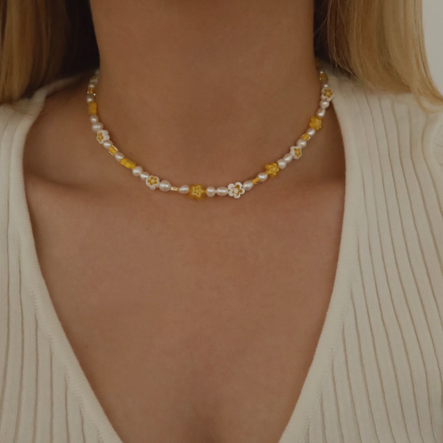 Lemon flower necklace