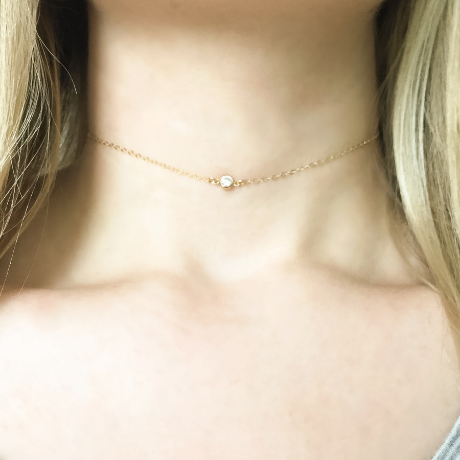 14K Dainty Diamond Choker Necklace - C.Dahl Jewelry | ShopCDahl