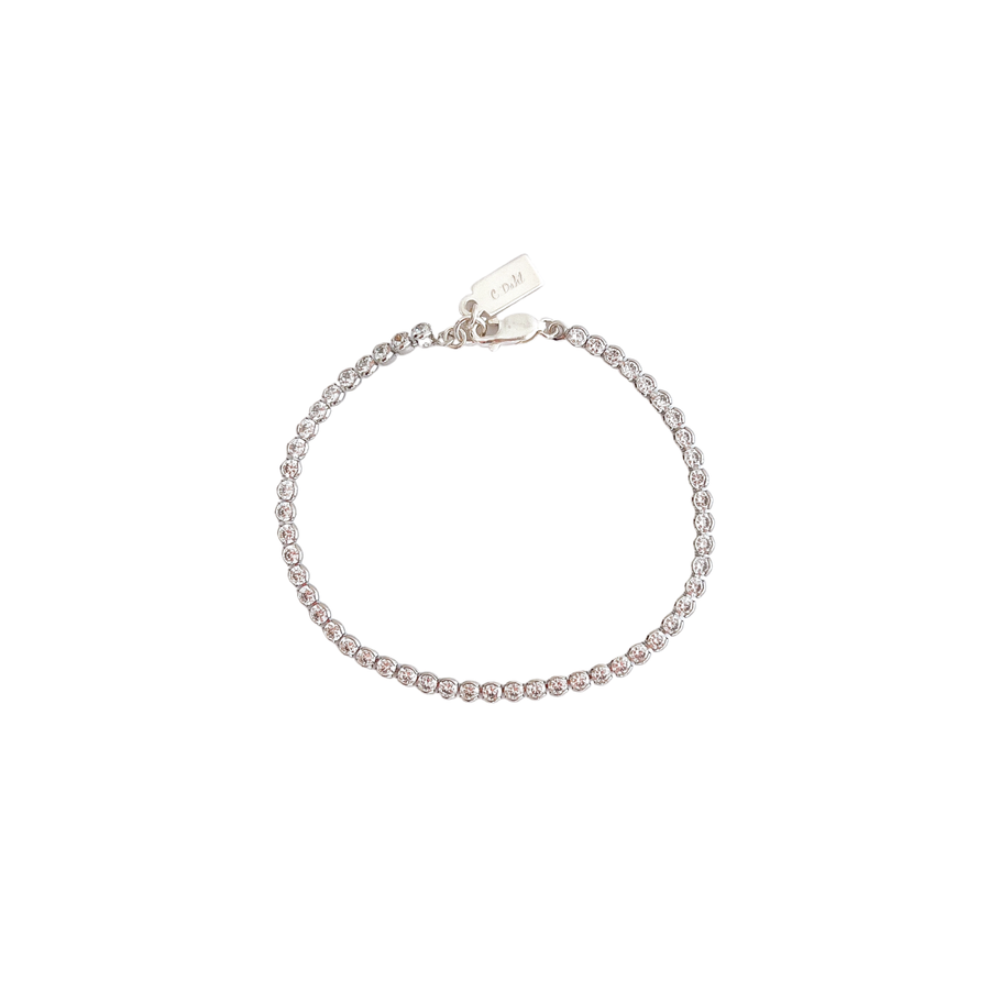 rhodium tennis bracelet with sparkling crystals