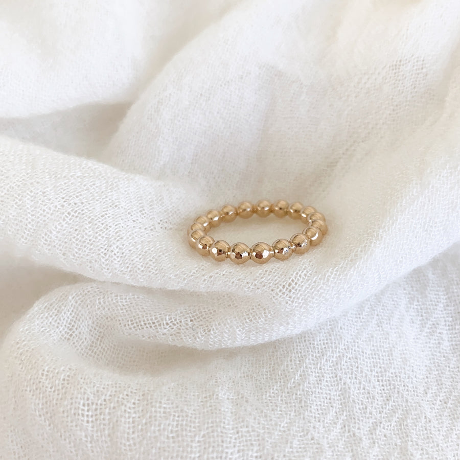 14K GF Thick Beaded Ring