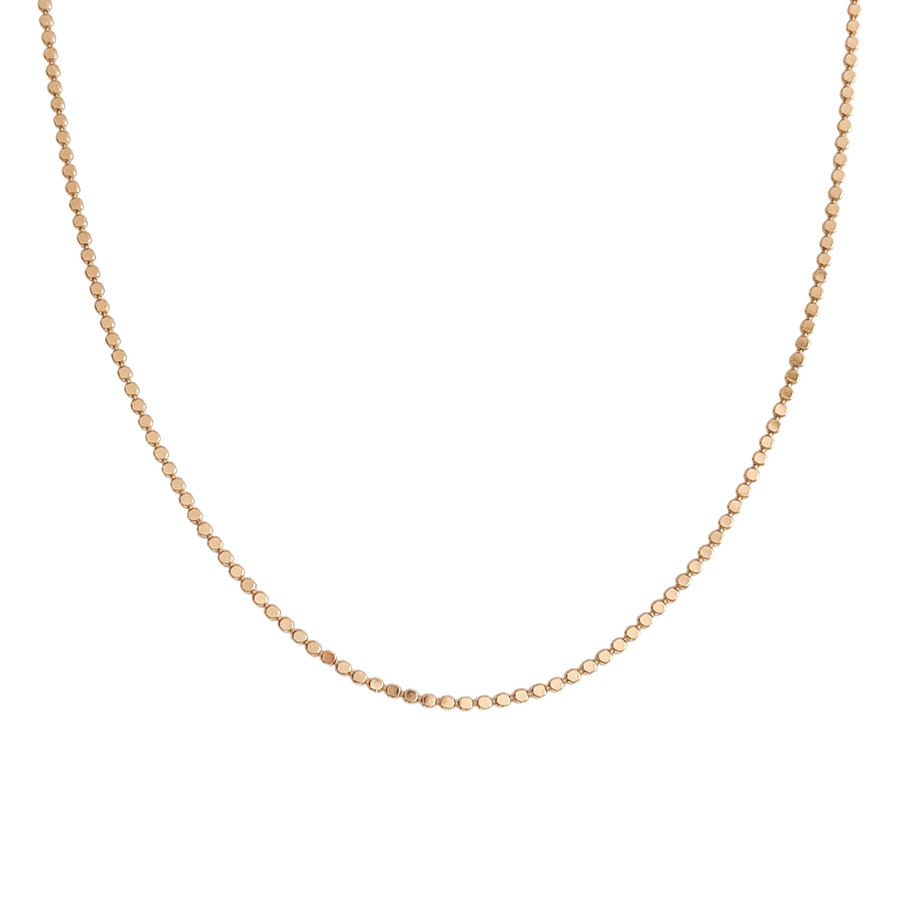 dainty & sparkly flat gold dot chain 16
