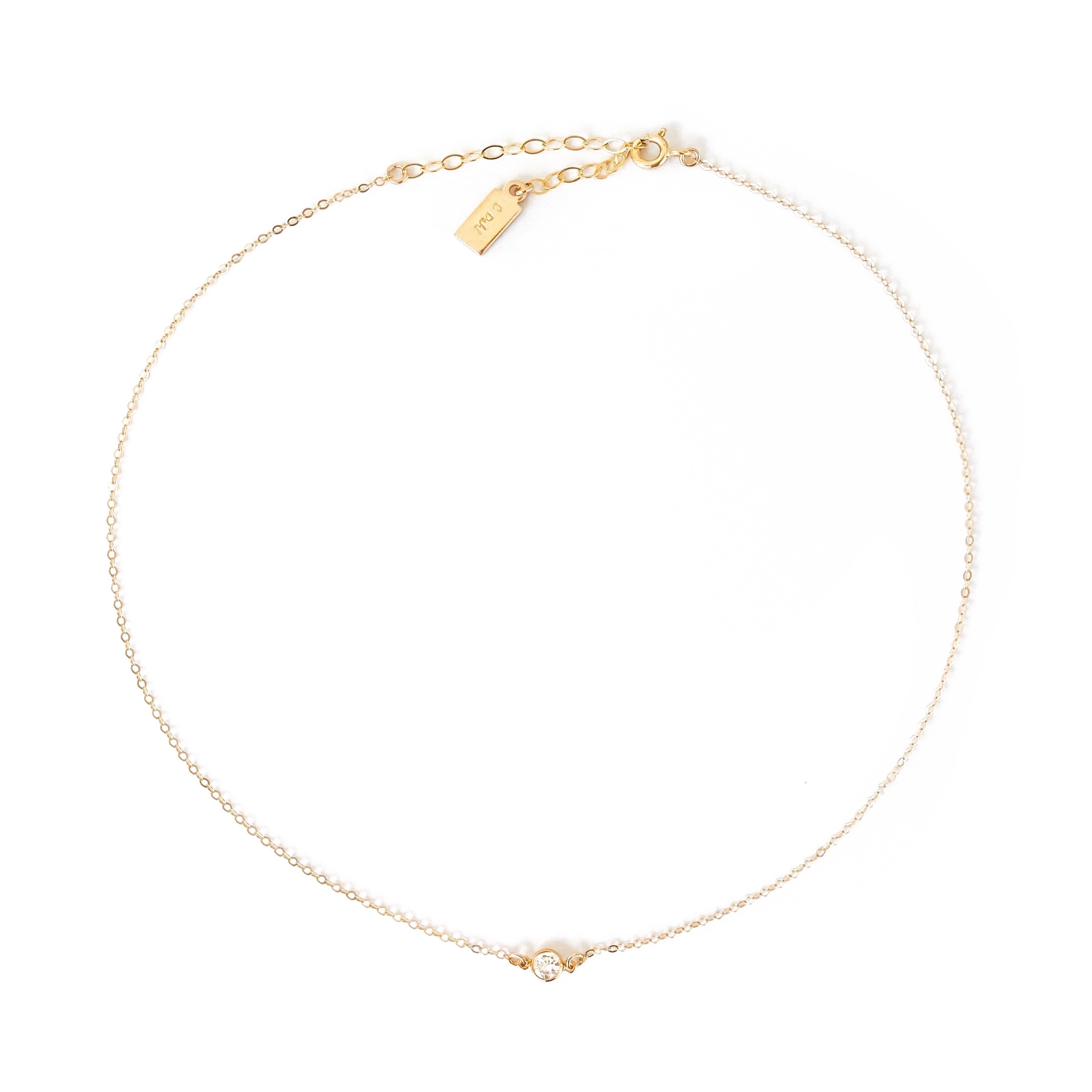 Dainty Diamond Choker Necklace | Choker with tiny diamond cz – C.Dahl